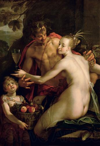 Hans von Aachen Hans von - Bacchus Ceres und Amor